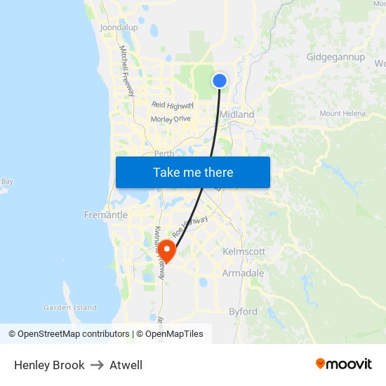 Henley Brook to Atwell map