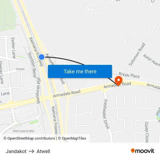 Jandakot to Atwell map