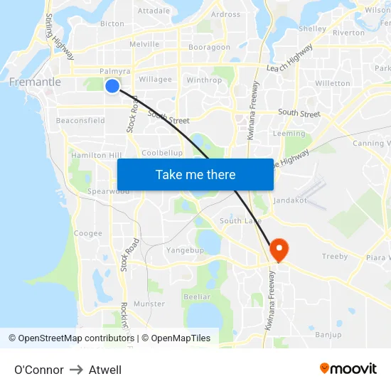 O'Connor to Atwell map