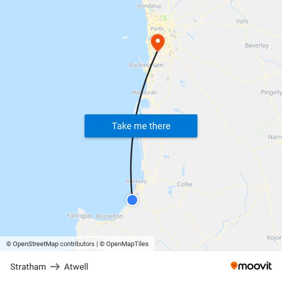 Stratham to Atwell map