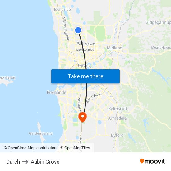 Darch to Aubin Grove map
