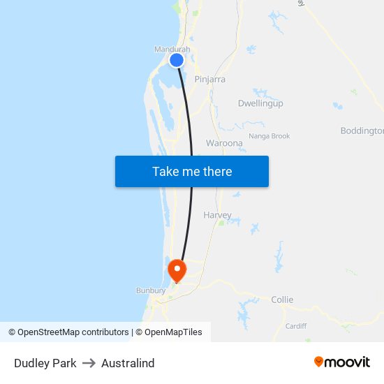 Dudley Park to Australind map
