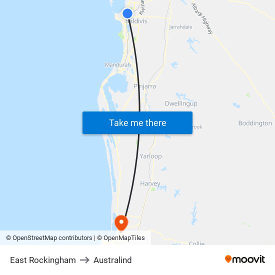 East Rockingham to Australind map