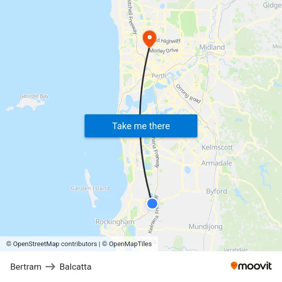 Bertram to Balcatta map
