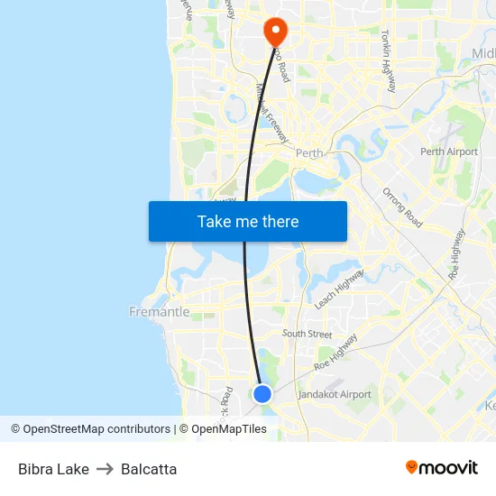 Bibra Lake to Balcatta map