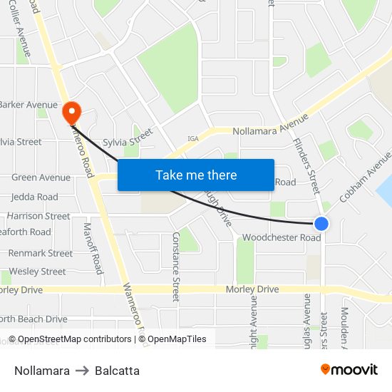 Nollamara to Balcatta map