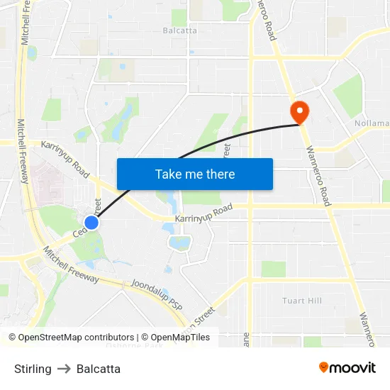 Stirling to Balcatta map