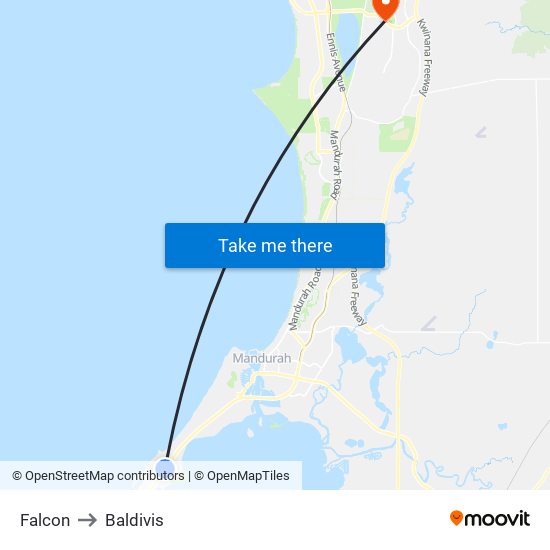 Falcon to Baldivis map