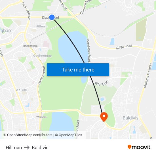 Hillman to Baldivis map