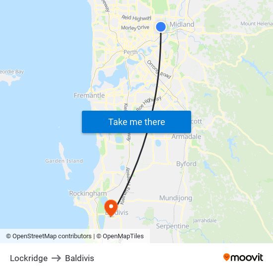 Lockridge to Baldivis map