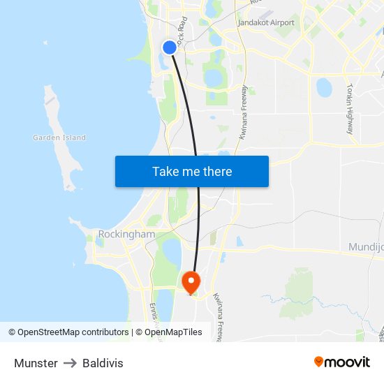 Munster to Baldivis map