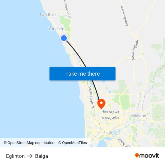 Eglinton to Balga map