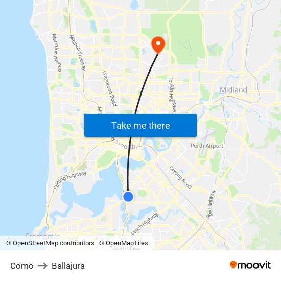 Como to Ballajura map