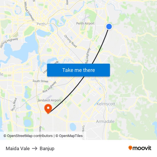 Maida Vale to Banjup map