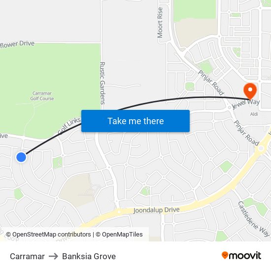 Carramar to Banksia Grove map