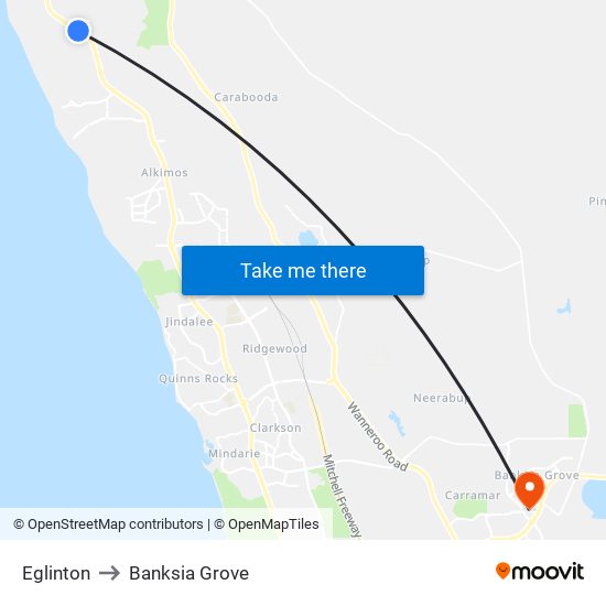 Eglinton to Banksia Grove map