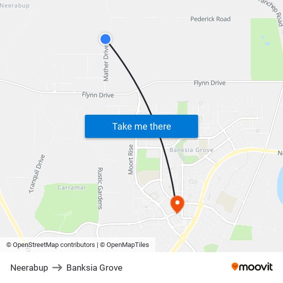 Neerabup to Banksia Grove map