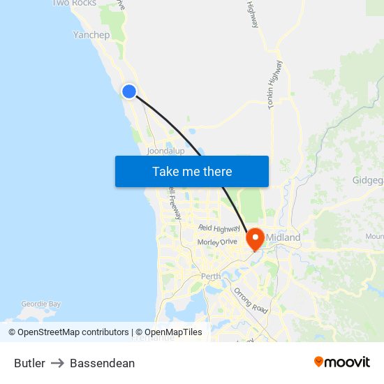 Butler to Bassendean map