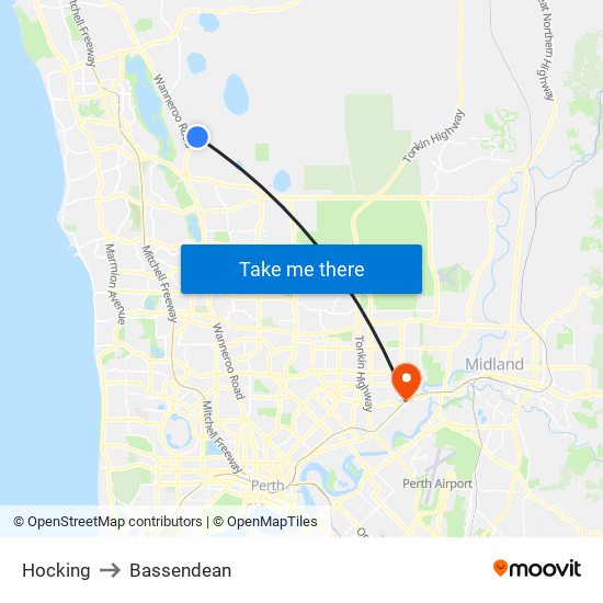 Hocking to Bassendean map