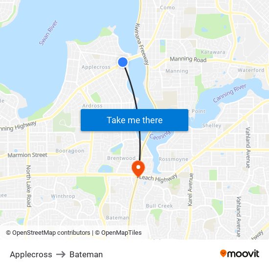 Applecross to Bateman map