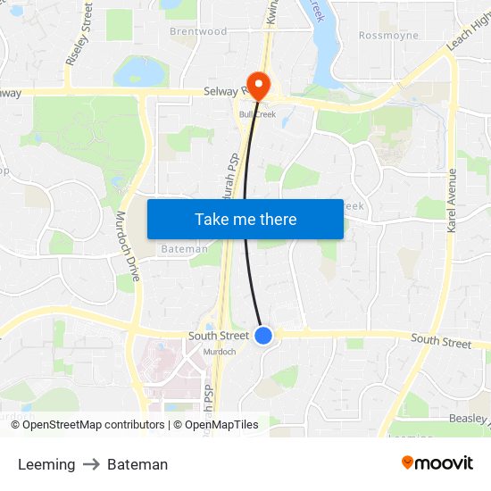 Leeming to Bateman map