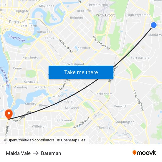 Maida Vale to Bateman map