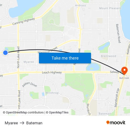 Myaree to Bateman map