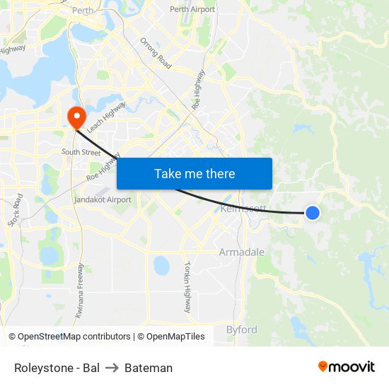 Roleystone - Bal to Bateman map