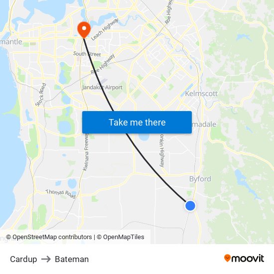 Cardup to Bateman map