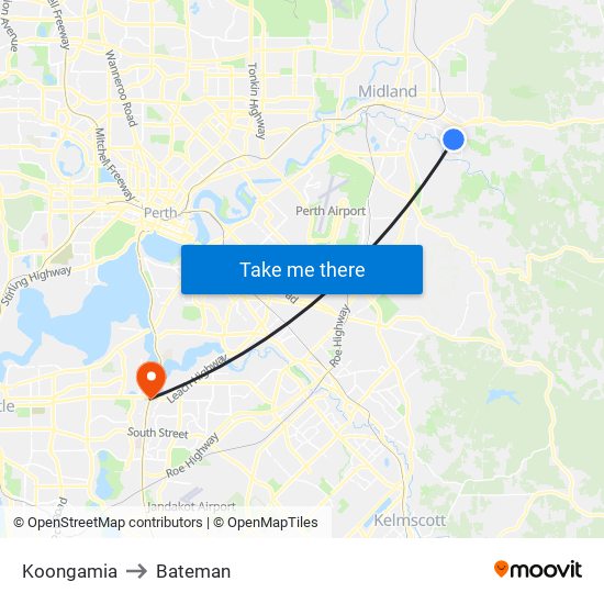 Koongamia to Bateman map