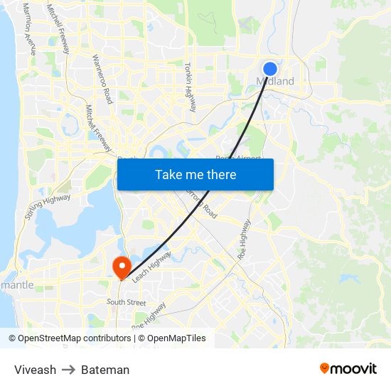 Viveash to Bateman map