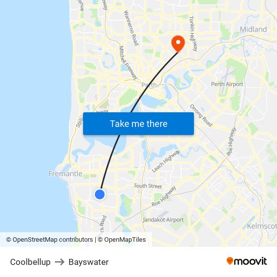 Coolbellup to Bayswater map