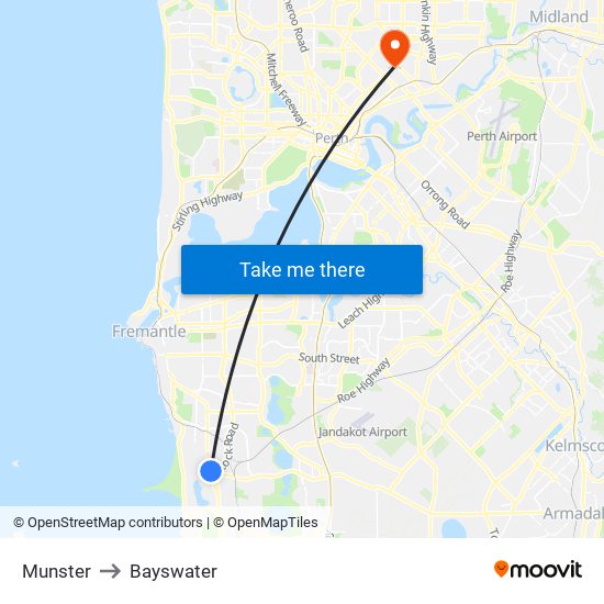 Munster to Bayswater map