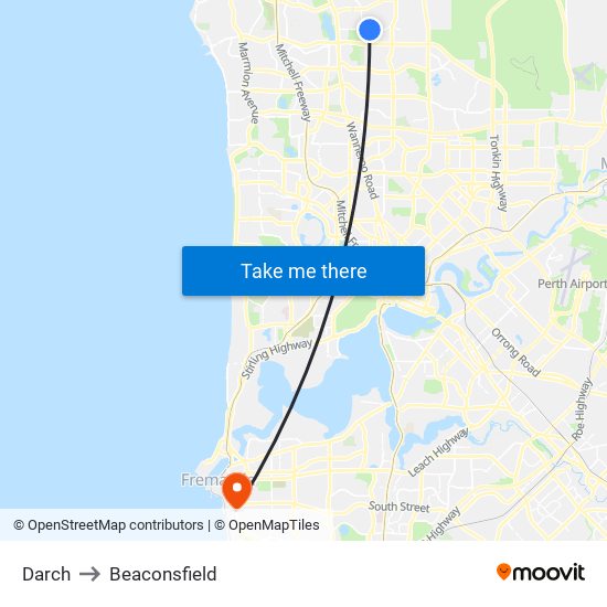 Darch to Beaconsfield map