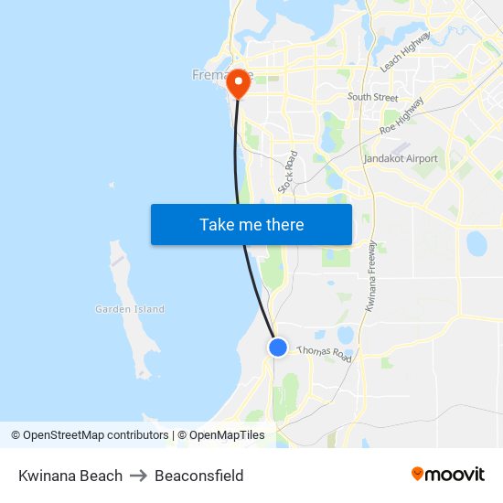 Kwinana Beach to Beaconsfield map