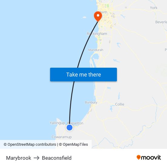 Marybrook to Beaconsfield map