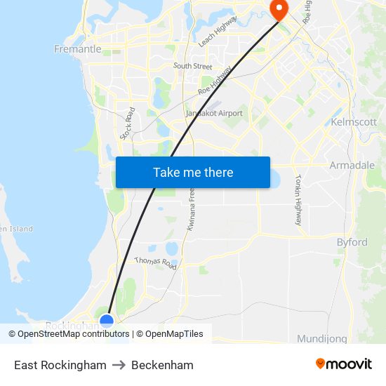 East Rockingham to Beckenham map