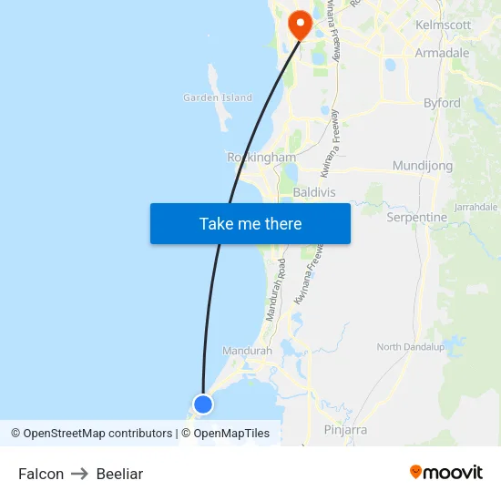 Falcon to Beeliar map