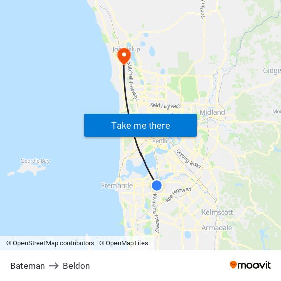 Bateman to Beldon map