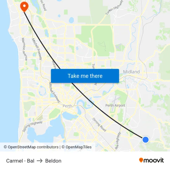 Carmel - Bal to Beldon map