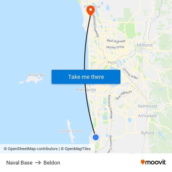 Naval Base to Beldon map