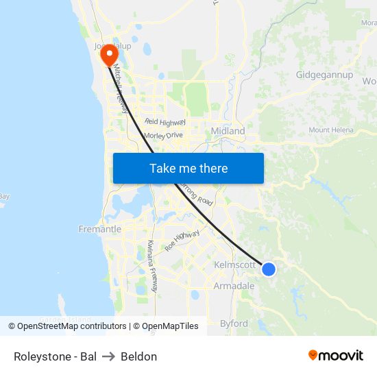 Roleystone - Bal to Beldon map