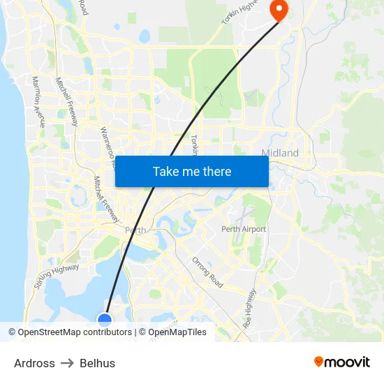 Ardross to Belhus map