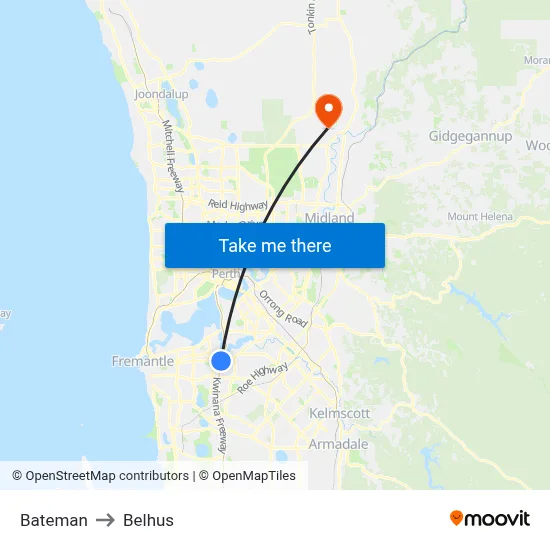 Bateman to Belhus map