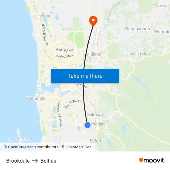Brookdale to Belhus map