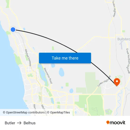 Butler to Belhus map