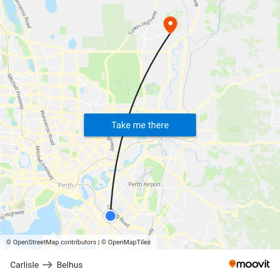 Carlisle to Belhus map