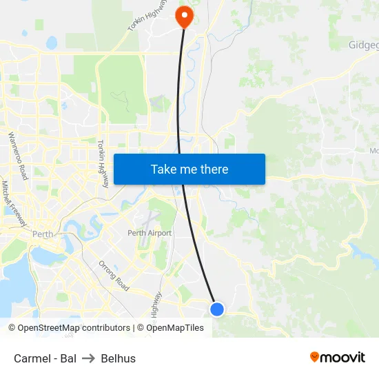 Carmel - Bal to Belhus map