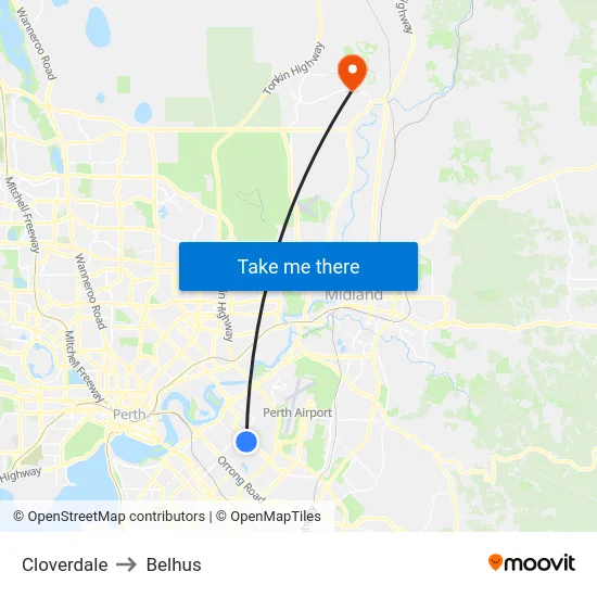 Cloverdale to Belhus map