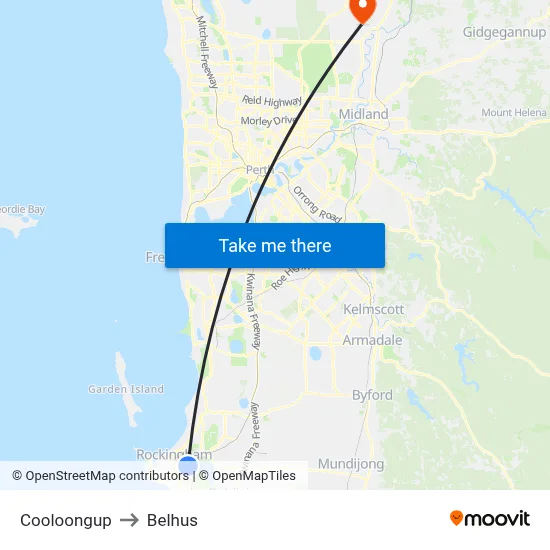 Cooloongup to Belhus map